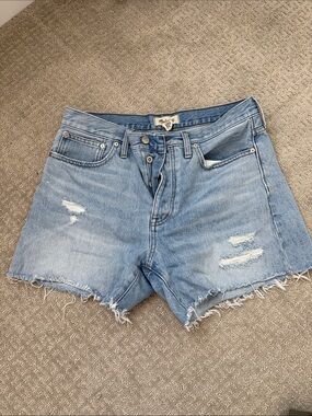 Madewell Light Blue Distressed Denim Jean Shorts